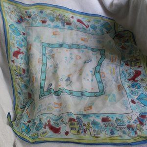 The Sea IS Very Calm Sheer Vintage  Scarf
